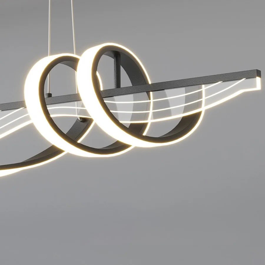 Підвісна люстра Gemo wave clear L-100 cm Led 46W 3000K 4000K 6000K Black 240589-100003308