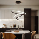 Підвісна чорна люстра з пультом D-60 cm Led 75W Black+White Rings 251174-100006744