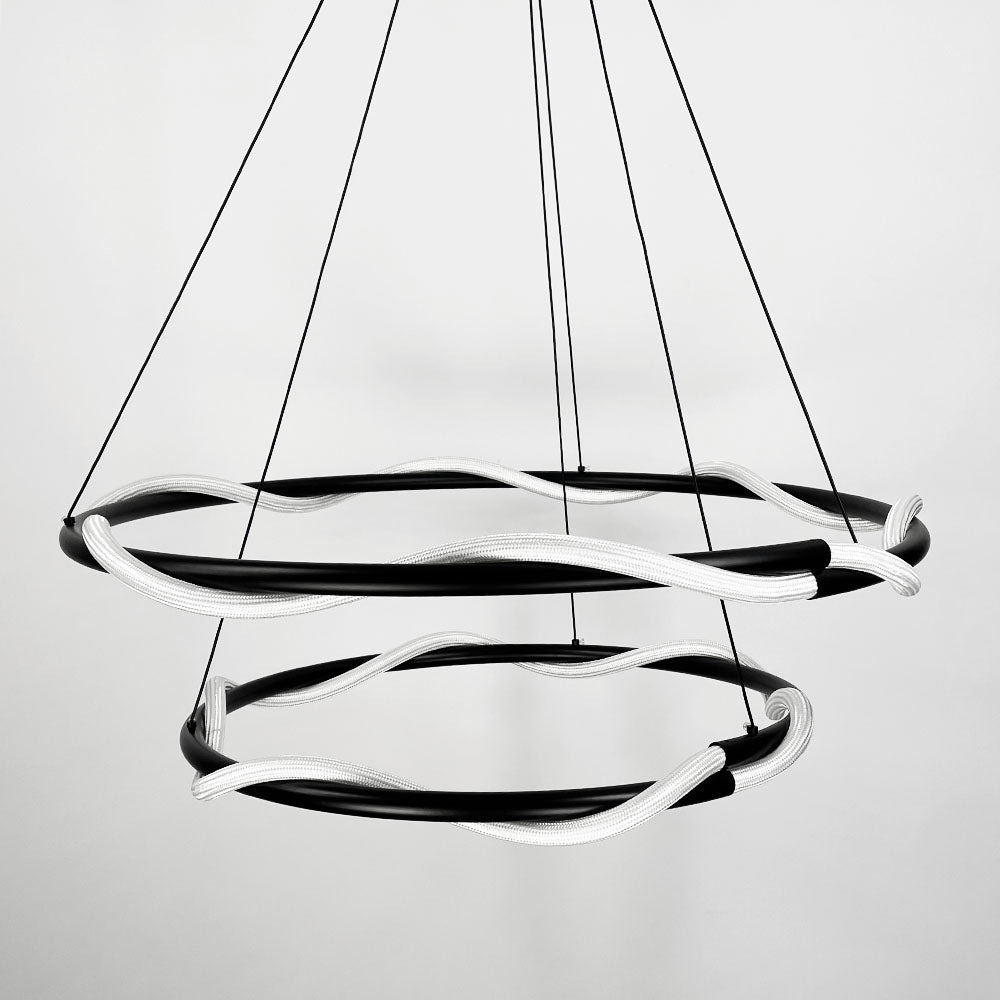 Підвісний світильник New rope H250 D600 + D800 Led 100W Black + White 250118-100004076