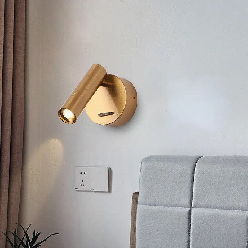 Настінний світильник з вимикачем на корпусі Piano D29 Led 3W 3000K Gold 240528-100003264