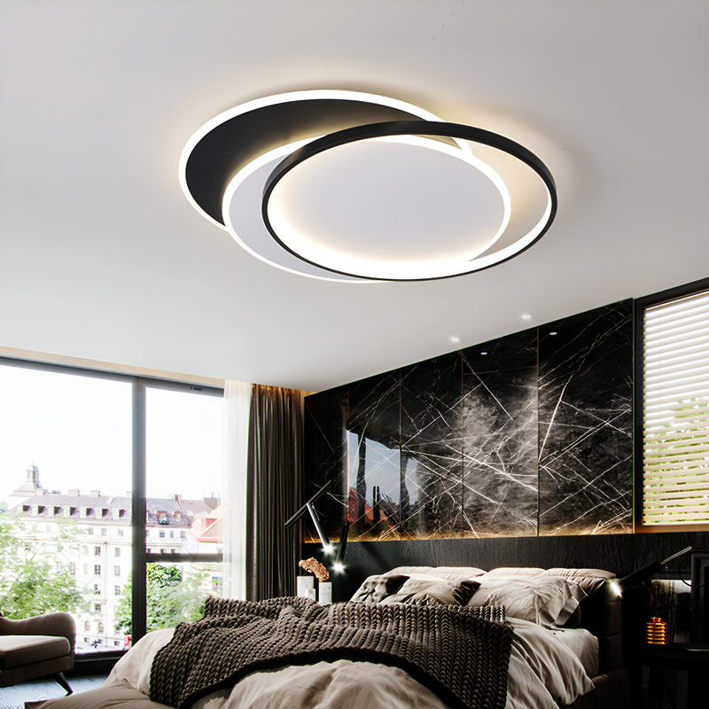 Стельовий світлодіодний світильник з пультом Geometry Black + White 60W LED 250431-100004615