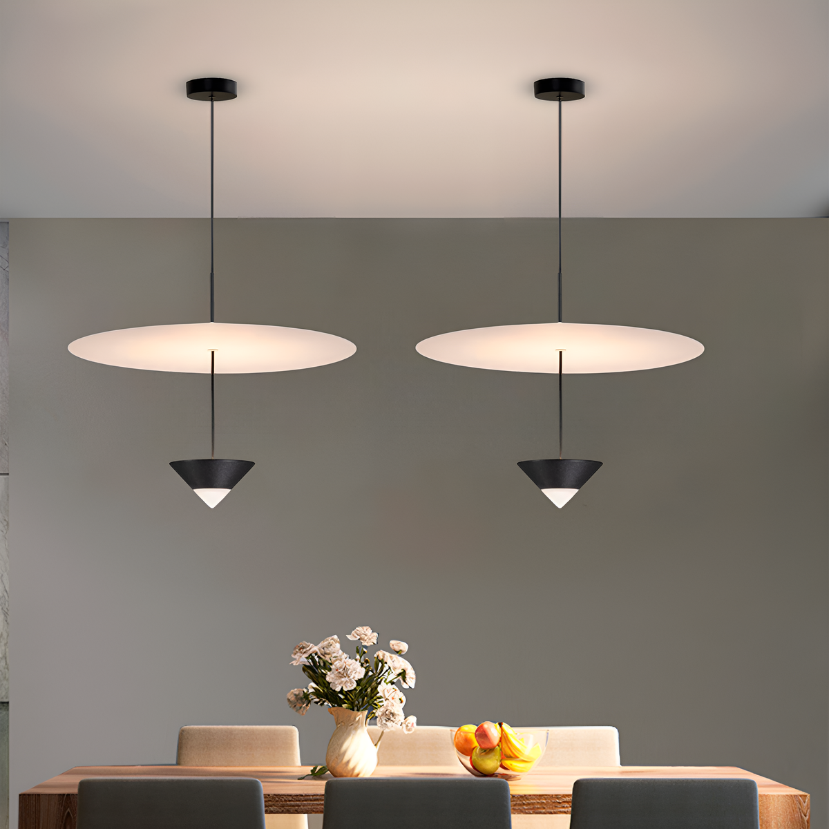 Підвісний світильник Luna D-38cm 13W Black+White 250528-100004789
