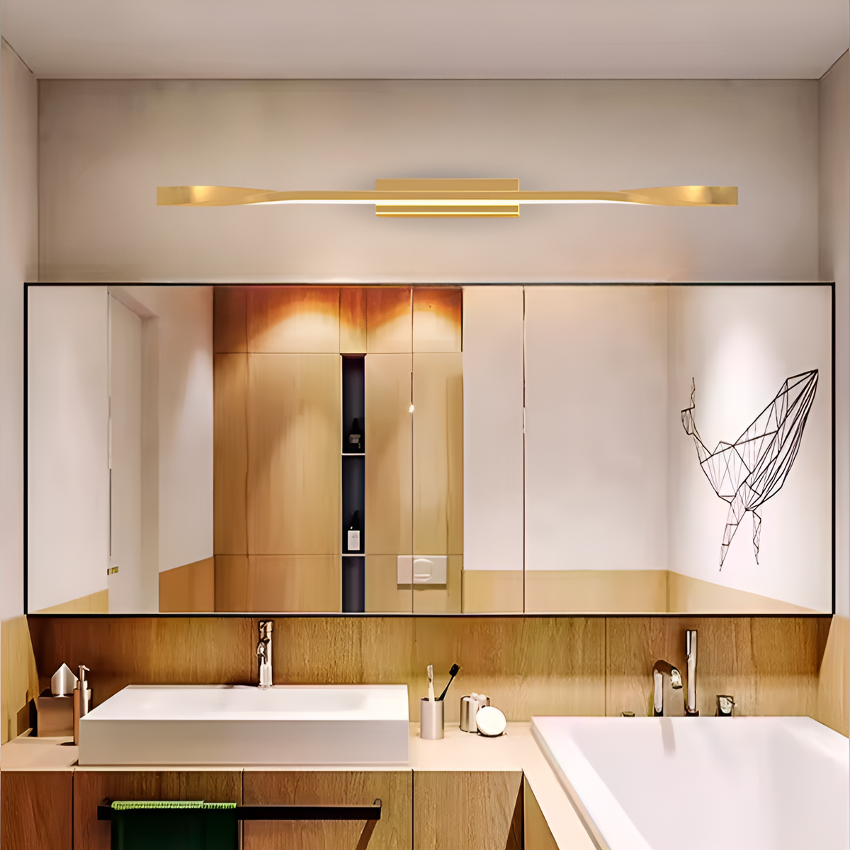Світильник настінний Line and wave Gold 4000K L-80cm Led 7W / L-100cm Led 10W 240518-100003340