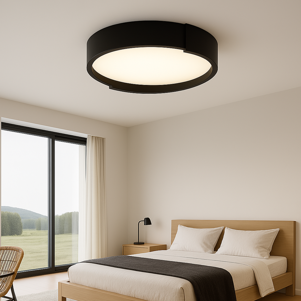 Стельовий світильник з пультом Rando led D-40 см / D-50 см 3000K-6000K Black H-10 см 240319-100003112