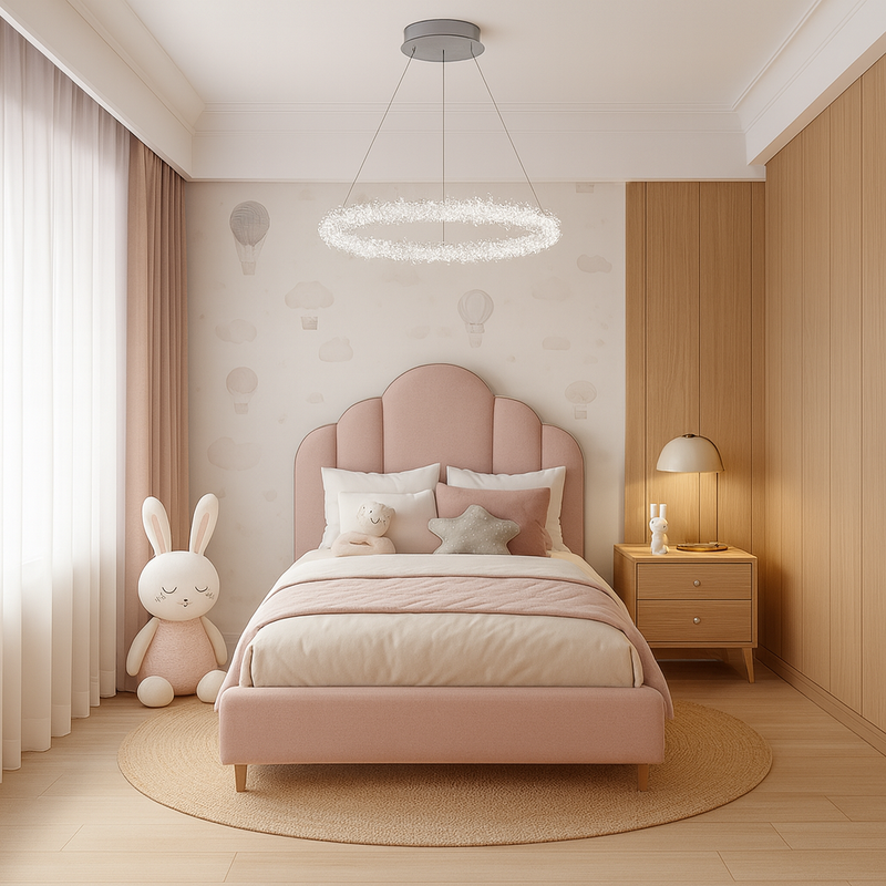 Люстра срібна підвісна з пультом та з кришталевим плафоном D-40 cm/ 50 cm Led Chrome Crystal Shine 1 Circle 251176-100006666