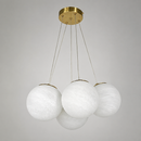 Підвісний світильник з білими круглими плафонами L-45 cm 3 / 5 / 7xE27 Gold + White Pumpo bubbles 250218-100004208
