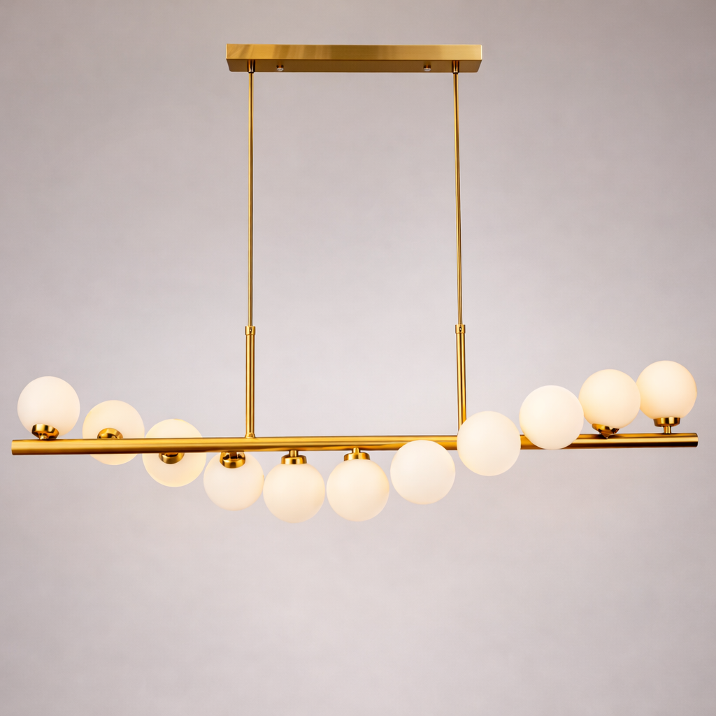 Люстра золота підвісна видовжена L-116 cm G9x11 Gold + White Bubbles Long 260135-100007305