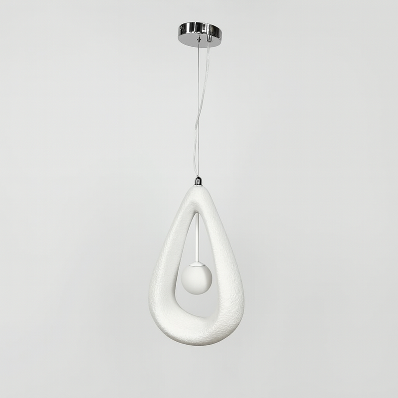 Гіпсовий білий підвісний світильник H-50 cm G9 White Vabi sabi drop 250818-100005790