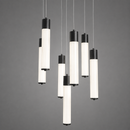 Люстра чорна підвісна на 10 підвісів H-120 cm Led 100W 2700K-5000K Black Relief Cascade 260822-100008708