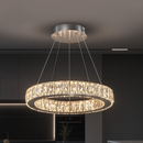 Люстра підвісна срібна кільцева зкришталевим плафоном та з пультом D - 40 cm / 50 cm / 60 cm/ 70 cm Led Chrome Crystal Diamond 251176-100006667