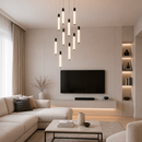 Люстра чорна підвісна на 10 підвісів H-120 cm Led 100W 2700K-5000K Black Relief Cascade 260822-100008708