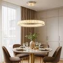 Люстра підвісна срібна кільцева зкришталевим плафоном та з пультом D - 40 cm / 50 cm / 60 cm/ 70 cm Led Chrome Crystal Diamond 251176-100006667