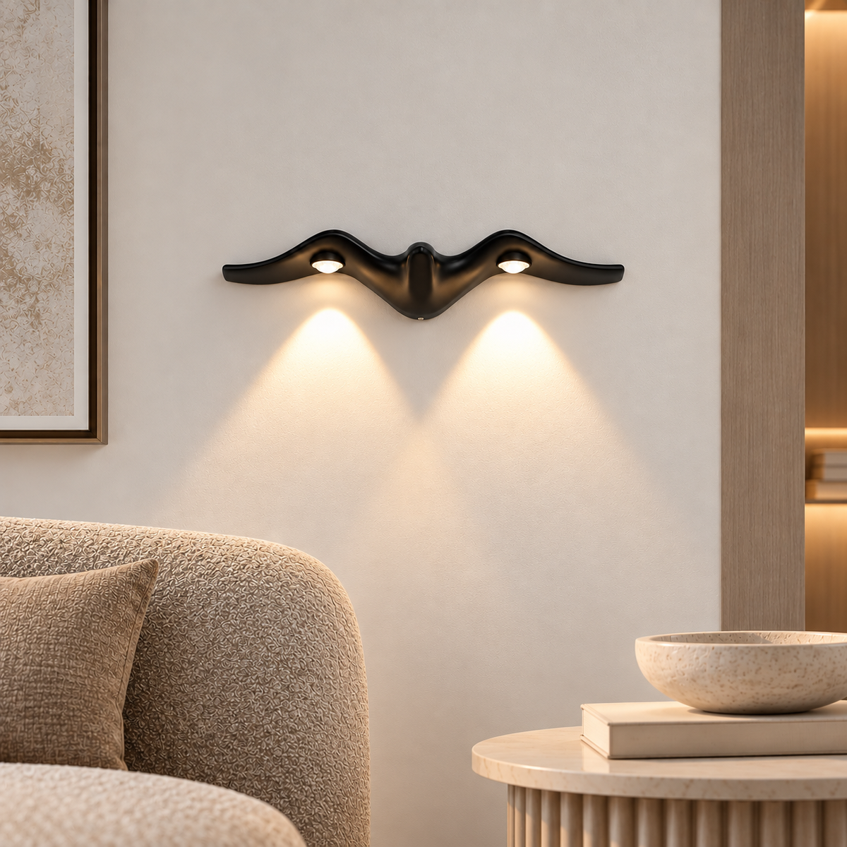 Світильник чорний настінний з подвійним світлом L - 38 cm Led 6W 4000К Black Wings 260936-100008972
