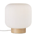 Настільна лампа з вимикачем H-22 cm D-20 cm E27 Wooden+White Gofre 260109-100007162