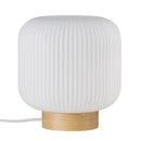 Настільна лампа з вимикачем H-22 cm D-20 cm E27 Wooden+White Gofre 260109-100007162