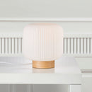 Настільна лампа з вимикачем H-22 cm D-20 cm E27 Wooden+White Gofre 260109-100007162