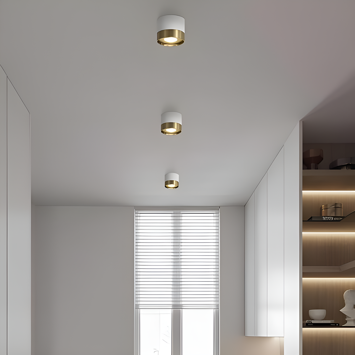 Точковий накладний світильник білий з золотом Н-8 cm D-10 cm White + Gold GU10 Superloop spoon 240958-100003779