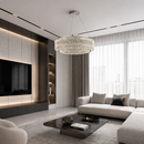 Люстра підвісна хромова з кришталевим плафоном D-60 cm Led 120W Chrome Crystal Shimmer 260822-100008752
