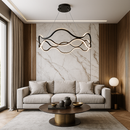 Люстра чорна підвісна світлодіодна D-60 cm Led 105W Wave Black 251188-100006584