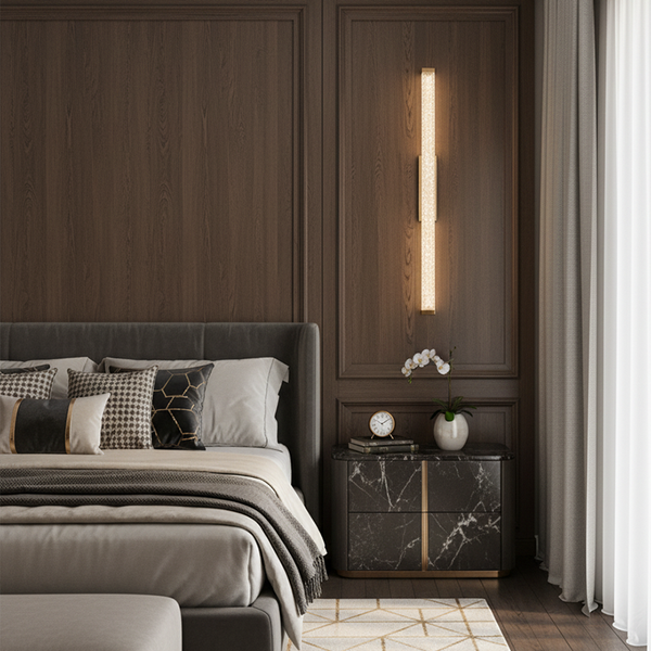 Світильник настінний золотий з кришталевим плафоном H-60 cm Led 22W Gold Crystal diamond Plane 251176-100006673