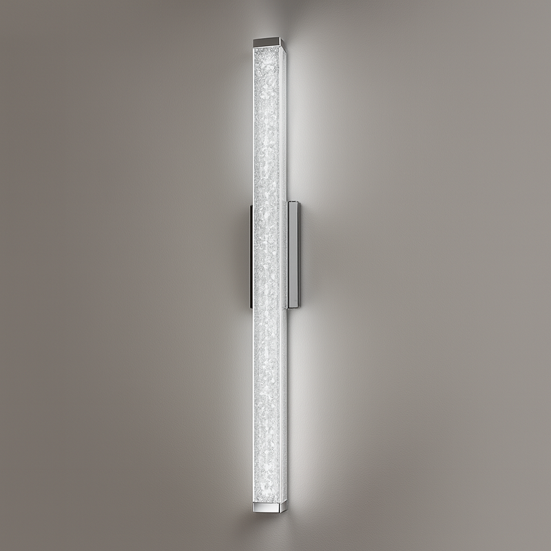 Світильник настінний срібний з кришталевим плафоном H-60 cm Led 22W Chrome Crystal diamond Plane 251176-100006674