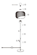 Торшер білий H-140 cm E27 White Gofre 251209-100006991