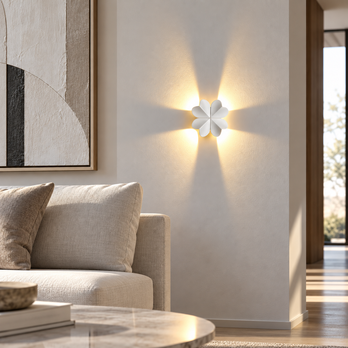 Світильник білий настінний з променями L - 15,5 cm Led 4W 4000К White Clover 260936-100008974