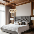 Люстра підвісна золота з кришталевим плафоном з пультом D-50 см Gold Crystal diamond 3 circles 251176-100006679