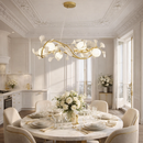 Люстра золота підвісна з білими пелюстками D-65 /D-75 cm G9x4/6 Квітка White Sweet Petals 250618-100005270