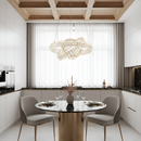 Люстра підвісна золота з кришталевим плафоном з пультом D-50 см Gold Crystal diamond 3 circles 251176-100006679