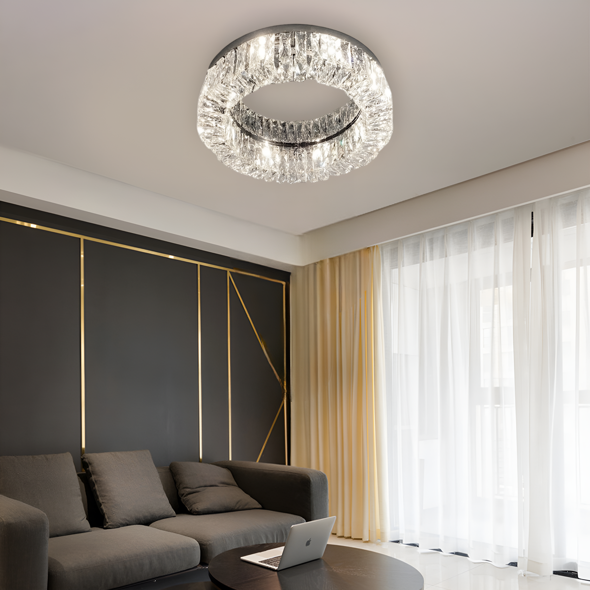 Стельовий світильник Crystal Donut D-40 cm / D-50 cm Chrome 250676-100005121