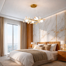 Люстра золота підвісна з білими пелюстками D-65 /D-75 cm G9x4/6 Квітка White Sweet Petals 250618-100005270