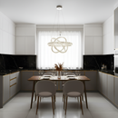 Люстра підвісна срібна з кришталевим плафоном з пультом D-50см / 60 см Chrome Crystal diamond 3 circles 251176-100006678