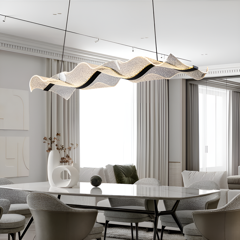 Люстра підвісна з прозорим плафоном та чорним декором Шовк L-120 cm Led 48W Jellyfish Silk black 250317-100004271