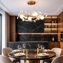 Люстра золота підвісна з білими пелюстками D-65 /D-75 cm G9x4/6 Квітка White Sweet Petals 250618-100005270