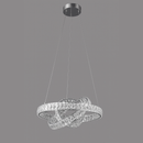 Люстра підвісна срібна з кришталевим плафоном з пультом D-50см / 60 см Chrome Crystal diamond 3 circles 251176-100006678