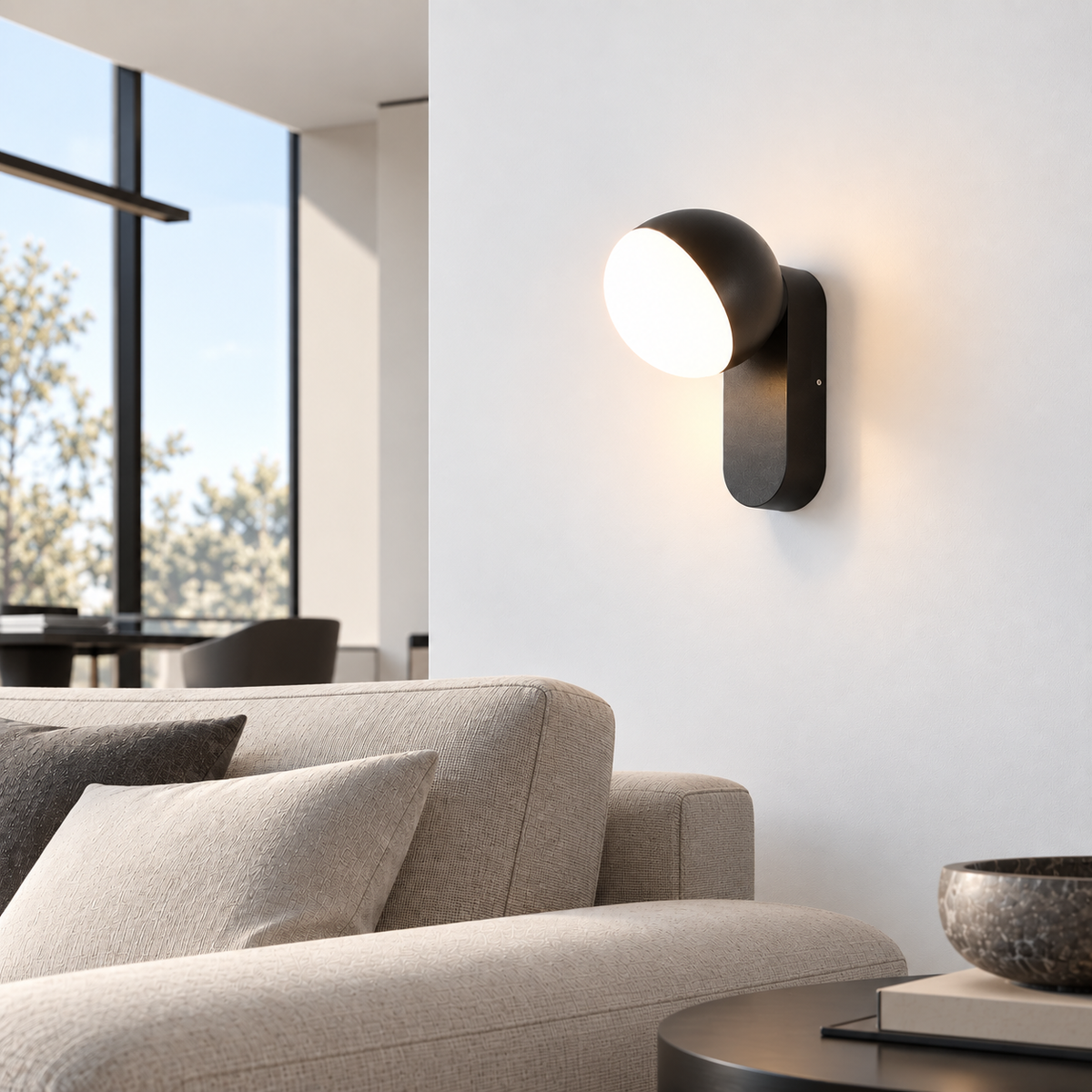 Світильник чорний настінний з білим розсіювачем H - 15,5 cm Led 12W 4000К Black + White Moderna 260936-100008981