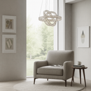 Люстра підвісна срібна з кришталевим плафоном з пультом D-50см / 60 см Chrome Crystal diamond 3 circles 251176-100006678