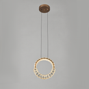 Підвісний золотий світильник з кришталевим плафоном кільцем з пультом D-26 cm Led 43W Gold Crystal diamond S lamp 251176-100006681