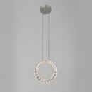 Підвісний срібний світильник з кришталевим плафоном кільцем з пультом D-26 cm Led 43W Chrome Crystal diamond S lamp 251176-100006682