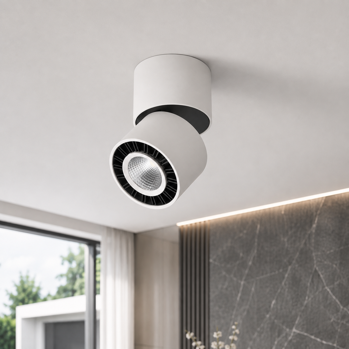 Світильник точковий накладний білий з чорним D - 8,5 cm Led 12W 3000K / 4000K White + Black Twister 260825-100008718