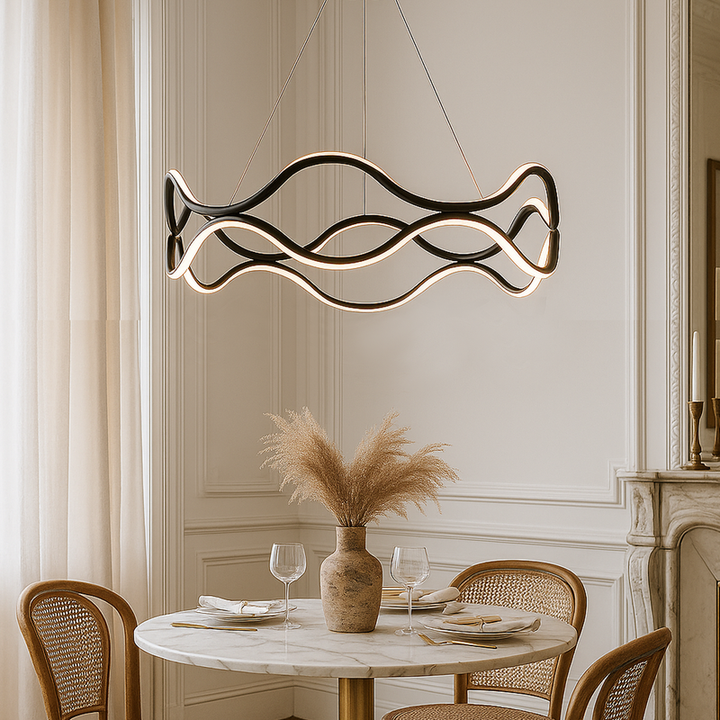 Люстра чорна підвісна світлодіодна D-60 cm Led 105W Wave Black 251188-100006584