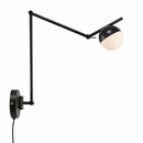 Бра чорне поворотне з круглим плафоном та великим відступом Black&White 211216-100000572