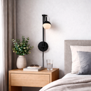 Бра чорне поворотне з круглим плафоном та великим відступом Black&White 211216-100000572