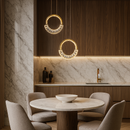 Підвісний золотий світильник з кришталевим плафоном кільцем з пультом D-26 cm Led 43W Gold Crystal diamond S lamp 251176-100006681