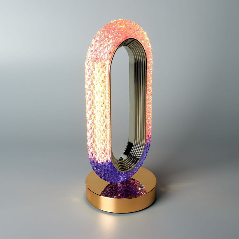 Настільна лампа з акумулятором H-26 cm Led 5W Gold + Multi Diamond Lumen Arc 251080-100006433