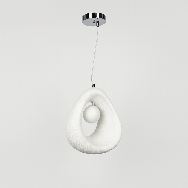 Гіпсовий білий підвісний світильник H-35 cm G9 White Vabi sabi ball 250818-100005791