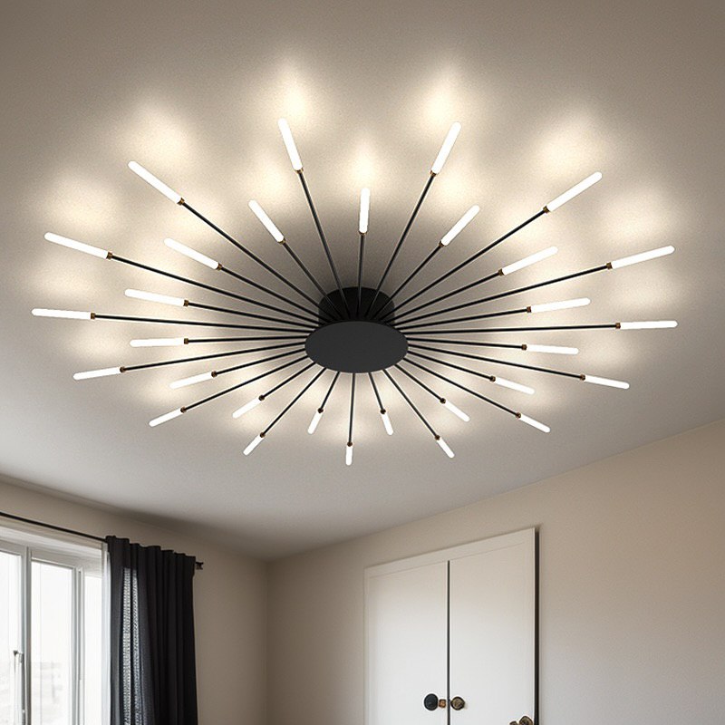 Стельовий світильник Fan lamp H80 D1160 Led 22W 3000K 4000K 6000K Black + Gold 250118-100004079