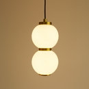 Підвісний світильник золотий подвійний з білими плафонами H-22 cm Led 6W Gold Pearl Balls 251166-100006688