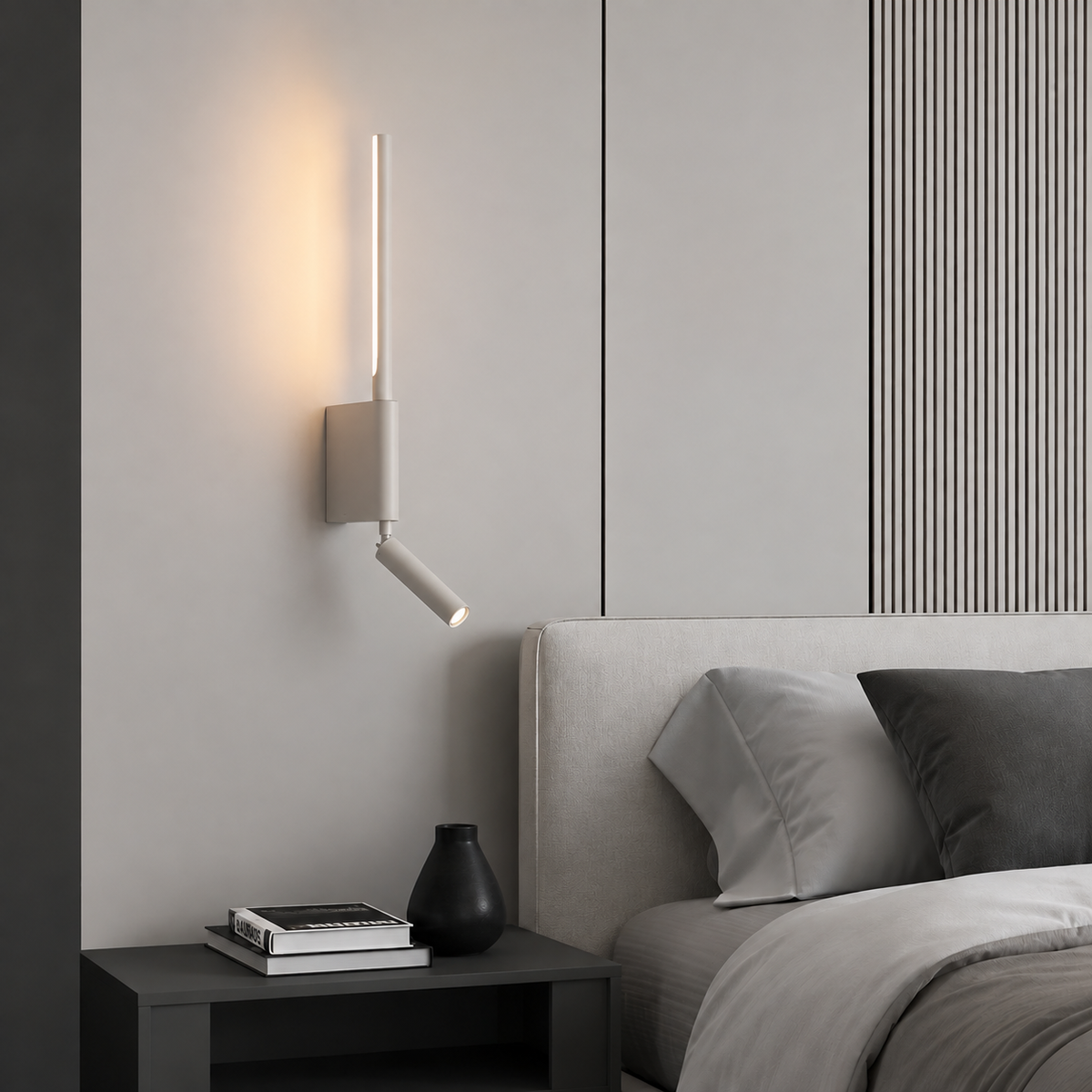 Бра білий з 2 вимикачами на корпусі H-43 cm Led 5W 4000K White Kono read 230618-100002212